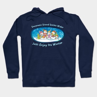 Winter's Grinning Snowmen: Enjoy the Season Hoodie